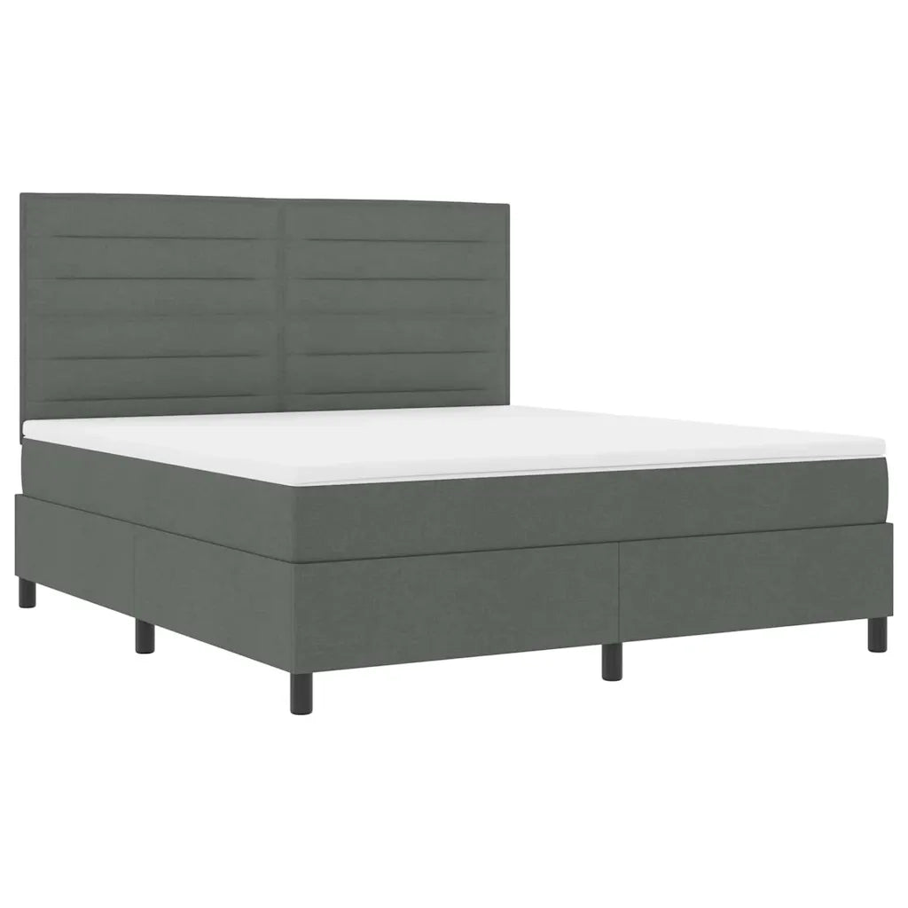 Letto a molle con materasso Grigio scuro 180 x 200 cm Tessuto 3339330