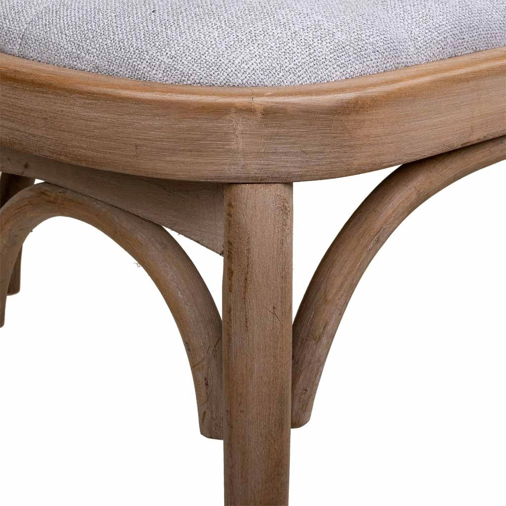 Sgabello imbottito in legno grigio 110x37x47h
