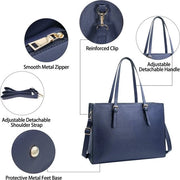 Borsa grande per donna, grande borsa nera in pelle, borsa da spalla, borsa da lavoro, borsa per laptop, 39,6 cm