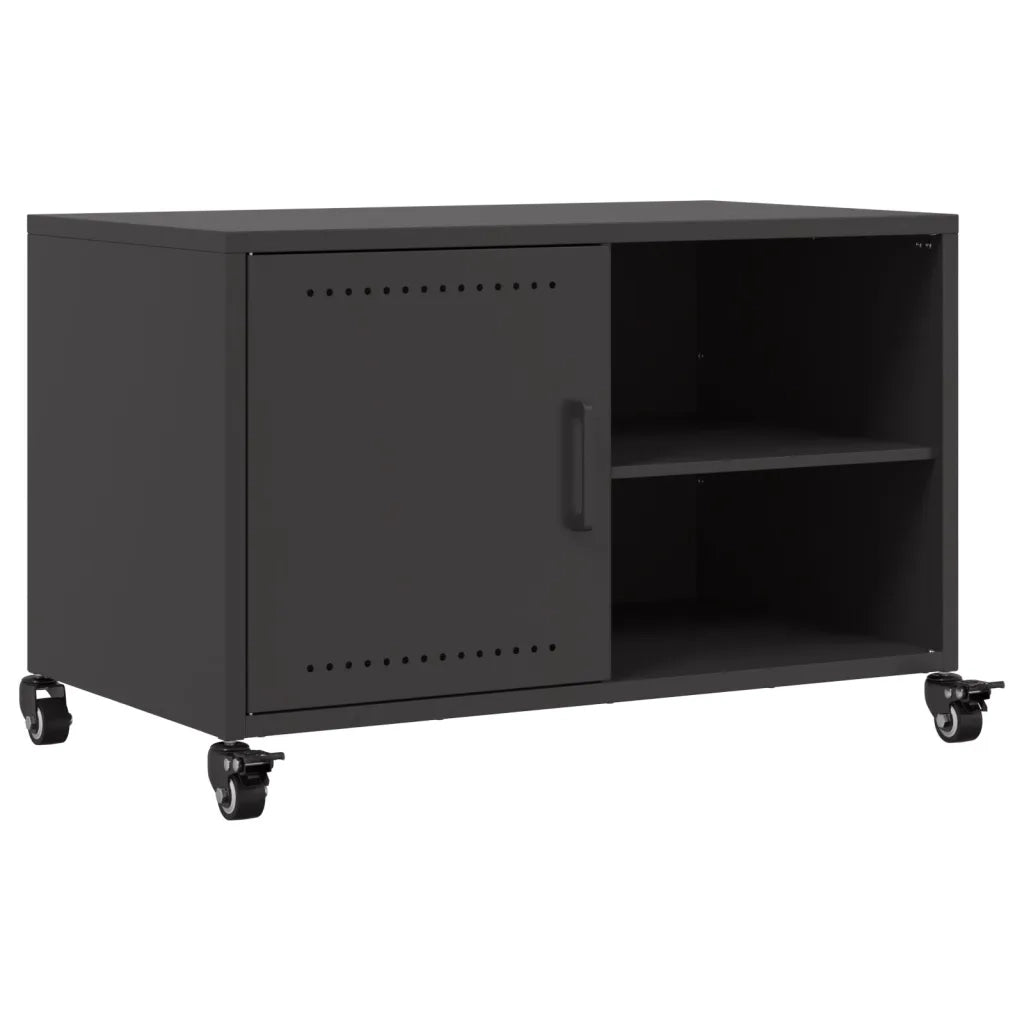 Mobile TV Nero 68x39x43,5 cm in Acciaio