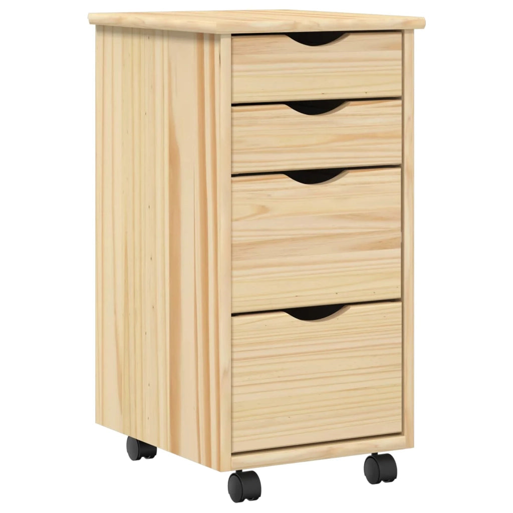 Set scrivania e mobiletto su ruote MOSS 2 pz Marrone 3438794