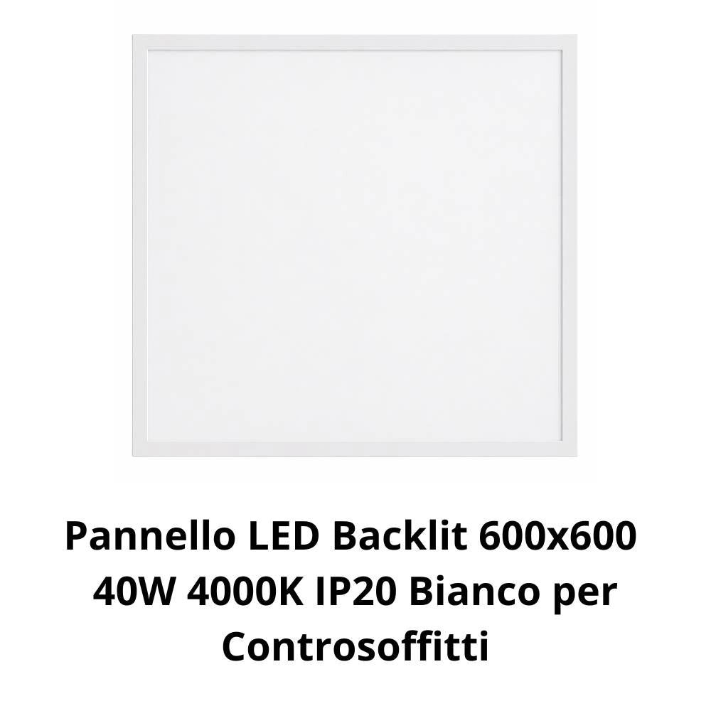 Pannello led incasso 600x600 mm per illuminazione uniforme