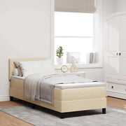 Letto a molle con materasso con led Crema 80 x 200 cm Tessuto