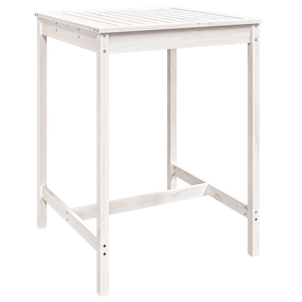 Set Bar da Giardino 3 pz Bianco in Legno Massello di Pino 3154726