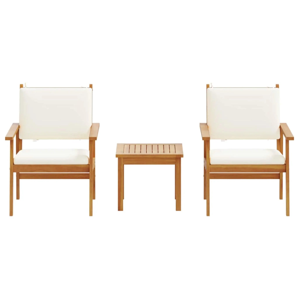 Set Divano da Giardino 3 pz-Sofa da Giardino-Divanetto da esterno Bianco Crema