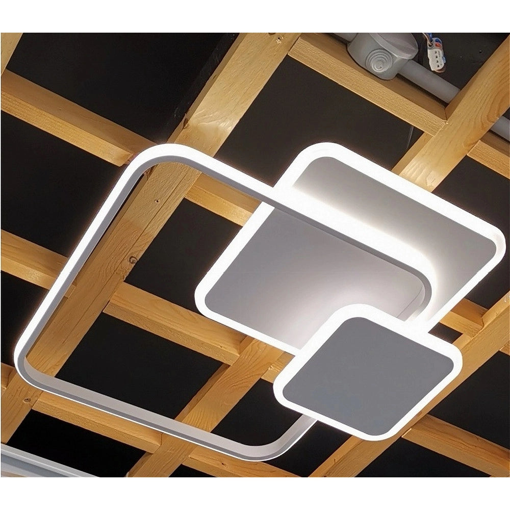 Trade Shop - Plafoniera Luce Fredda Led Quadrata 50w Lampadario Soffitto Bianco Moderno 50064 -