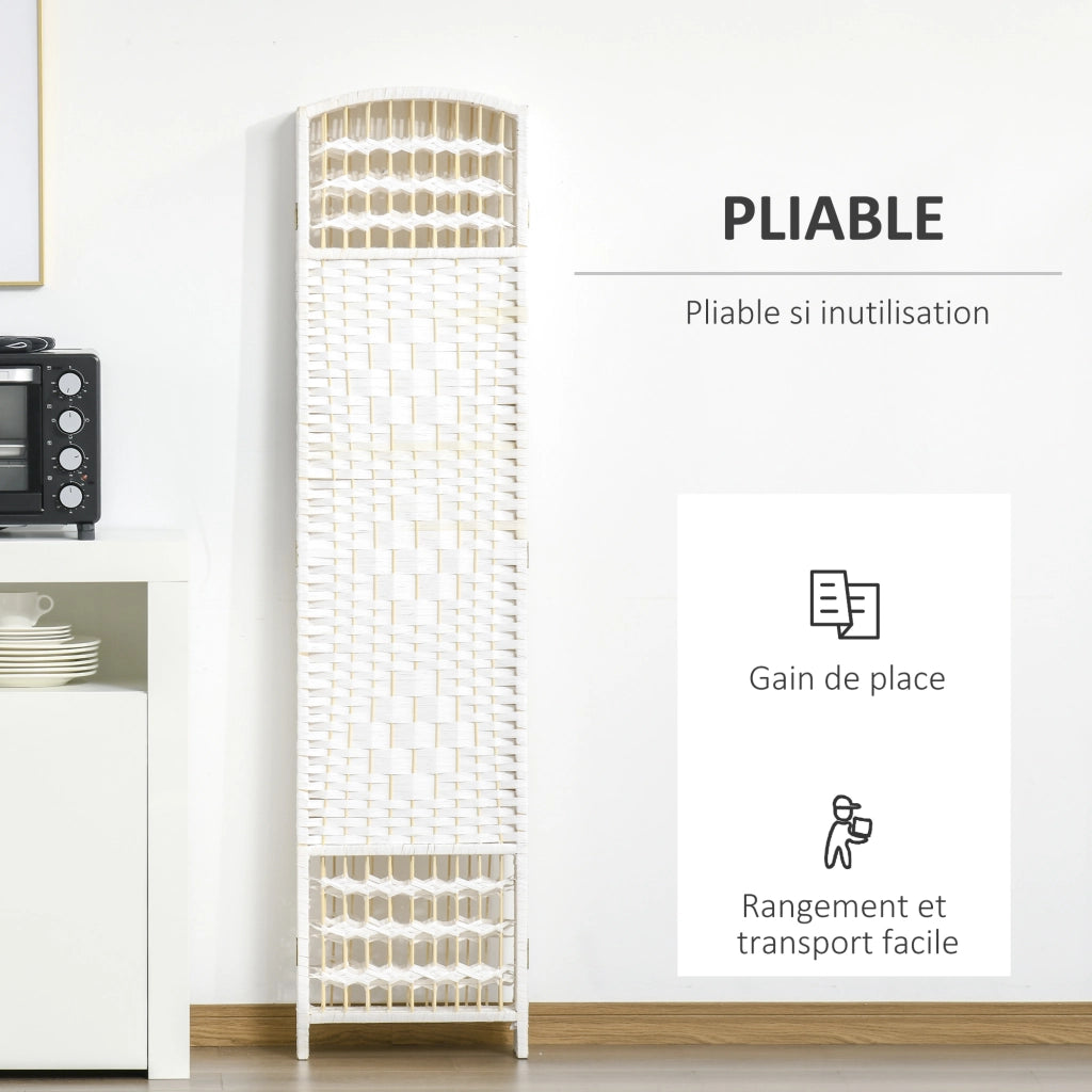 Paravent in legno ¨C zephmum ¨C 6 pannelli bianco 242x170 cm