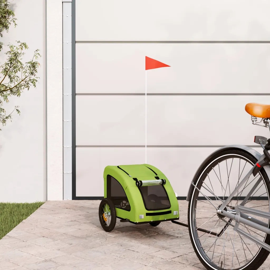 Rimorchio da Bici per Animali Verde Oxford e Ferro CFW1641736