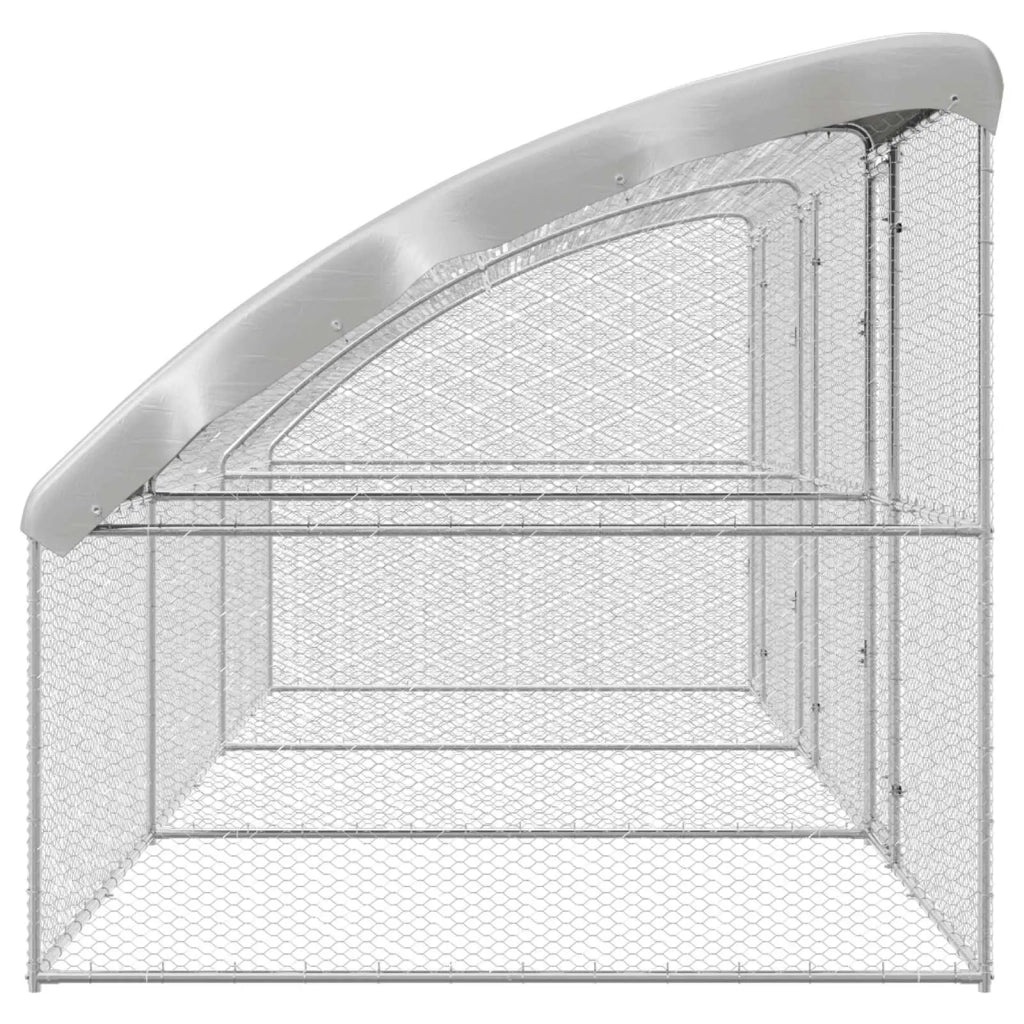 Gabbia per polli 3 pcs Argento 600 x 200 x 200 cm Acciaio e PE