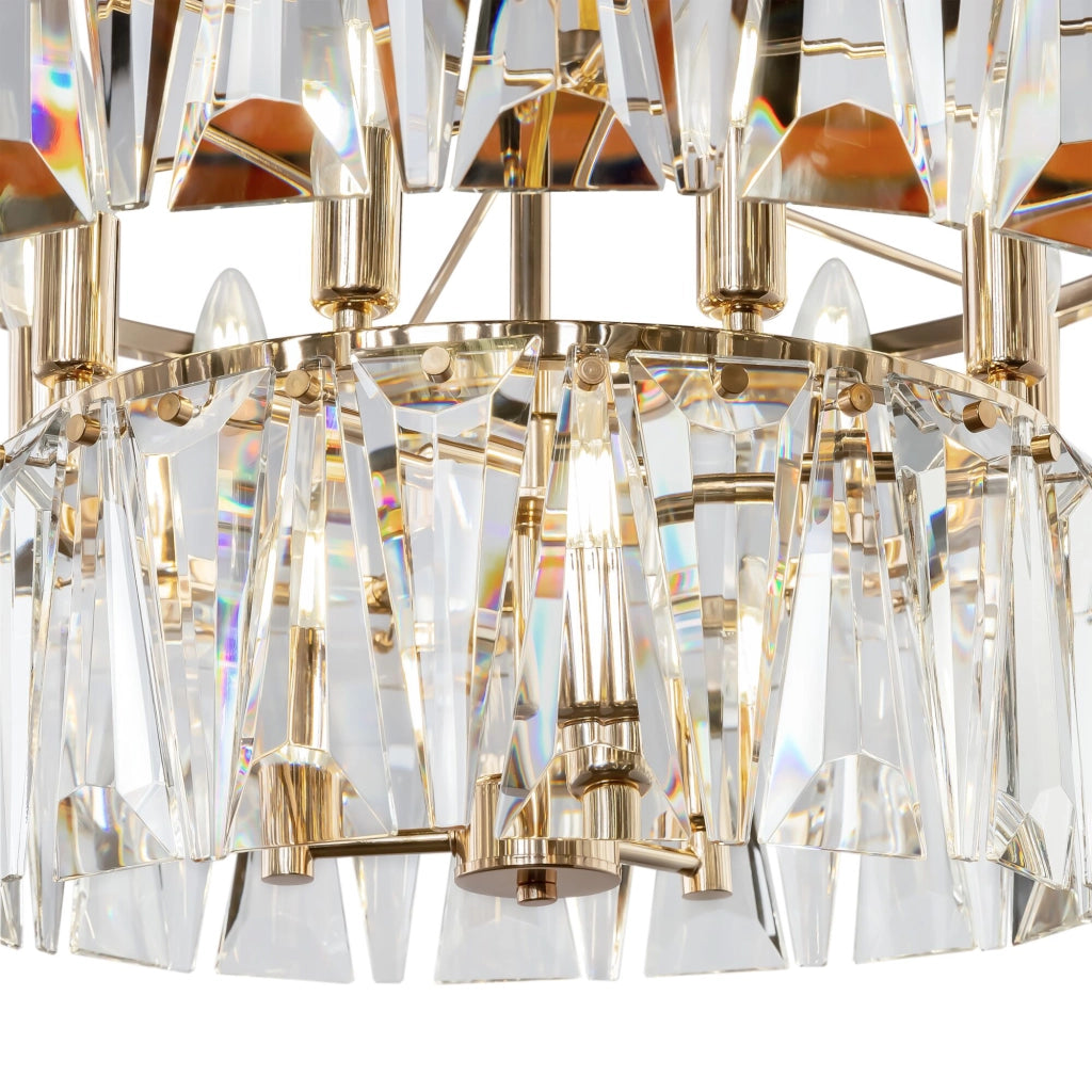 Maytoni Lampadario contemporaneo Puntes 12 luci E14 oro metallo cristalli