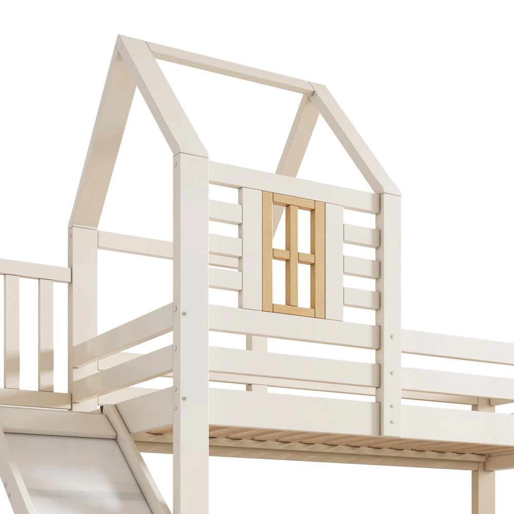 Letto a Castello 90x200 / 140x200 con Scivolo, Cassetto e Rete a Doghe ¨C MINIMAL ¨C Legno