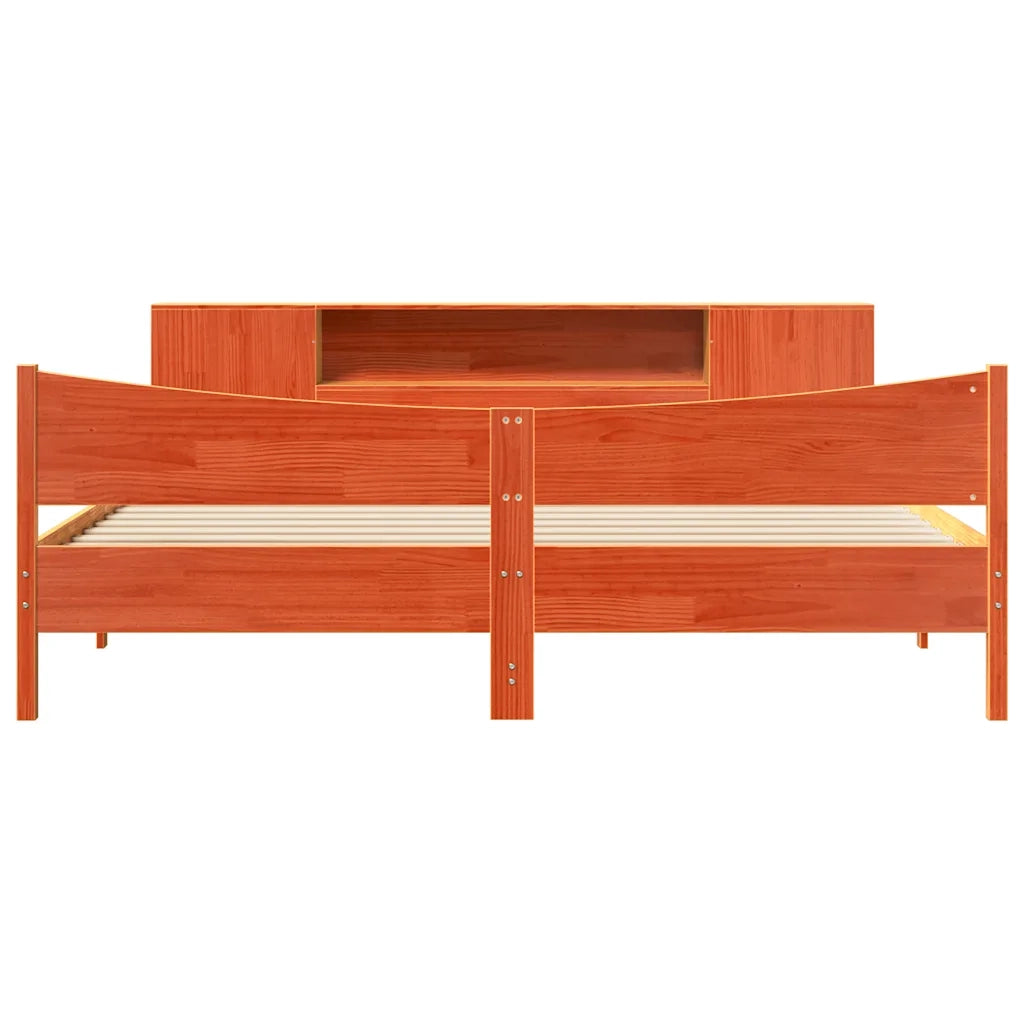 Giroletto senza Materasso Marrone Cera 200x200 cm Legno di Pino 3323289