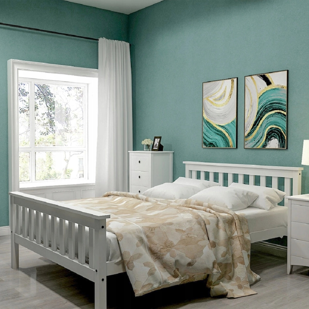 Letto 140x200 Bianco in legno - Xylo