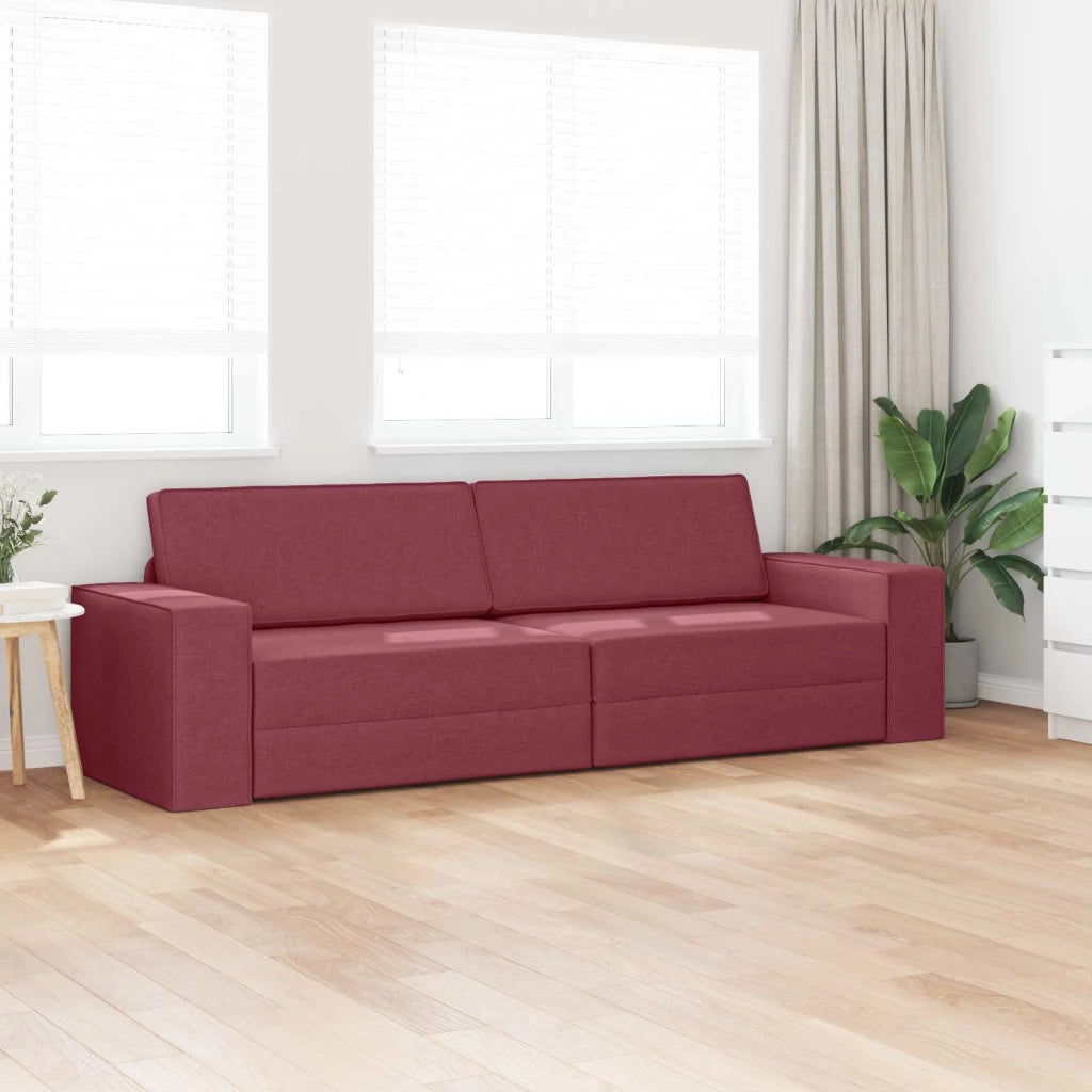 Divano letto Rosso Vino 245 x 78 x 77 cm Tessuto 4106718