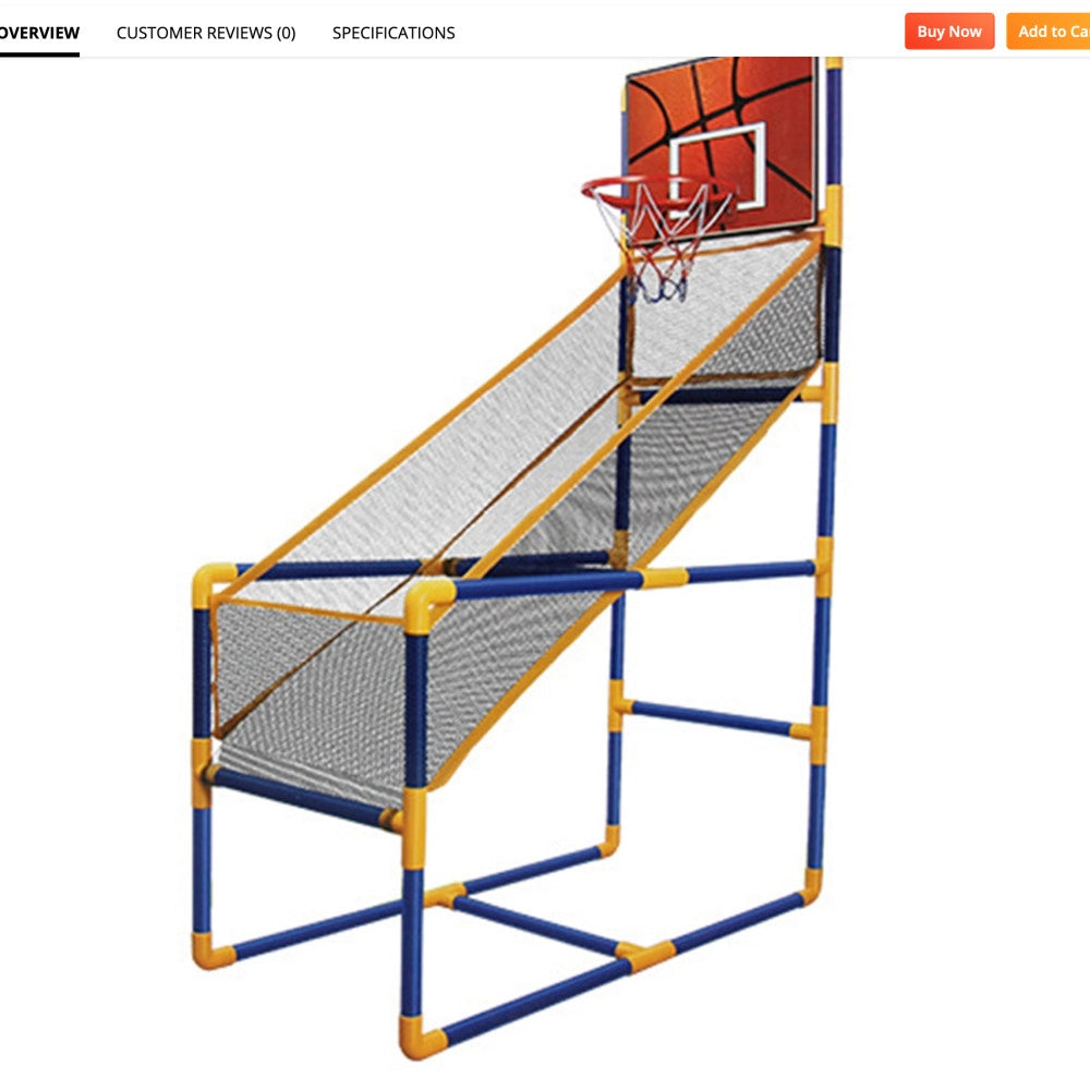 Trade Shop - Canestro Basket Arcade Palla Canestro Sala Giochi Pallone Gonfiatore 140x89x46cm -