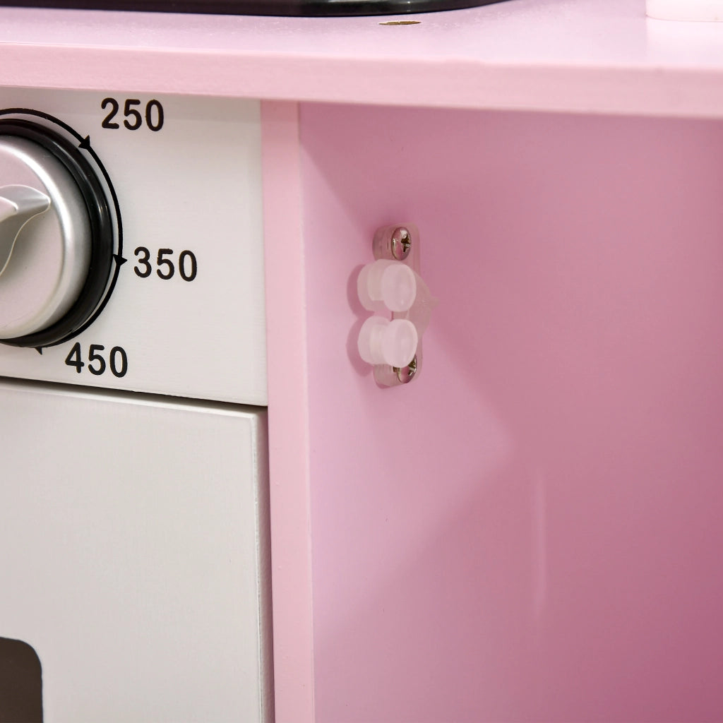 Cucina Giocattolo in Legno per Bambini con Luci e Suoni ¨C Zephmum ¨C Rosa 70x29x90 cm