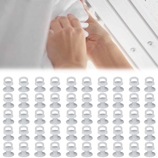 Haken per tenda a scorrimento 50 pezzi - Haken per tenda/Guide per tende - Plastica - Bianco - Plastica nano - Haken a scorrimento per anelli/binari