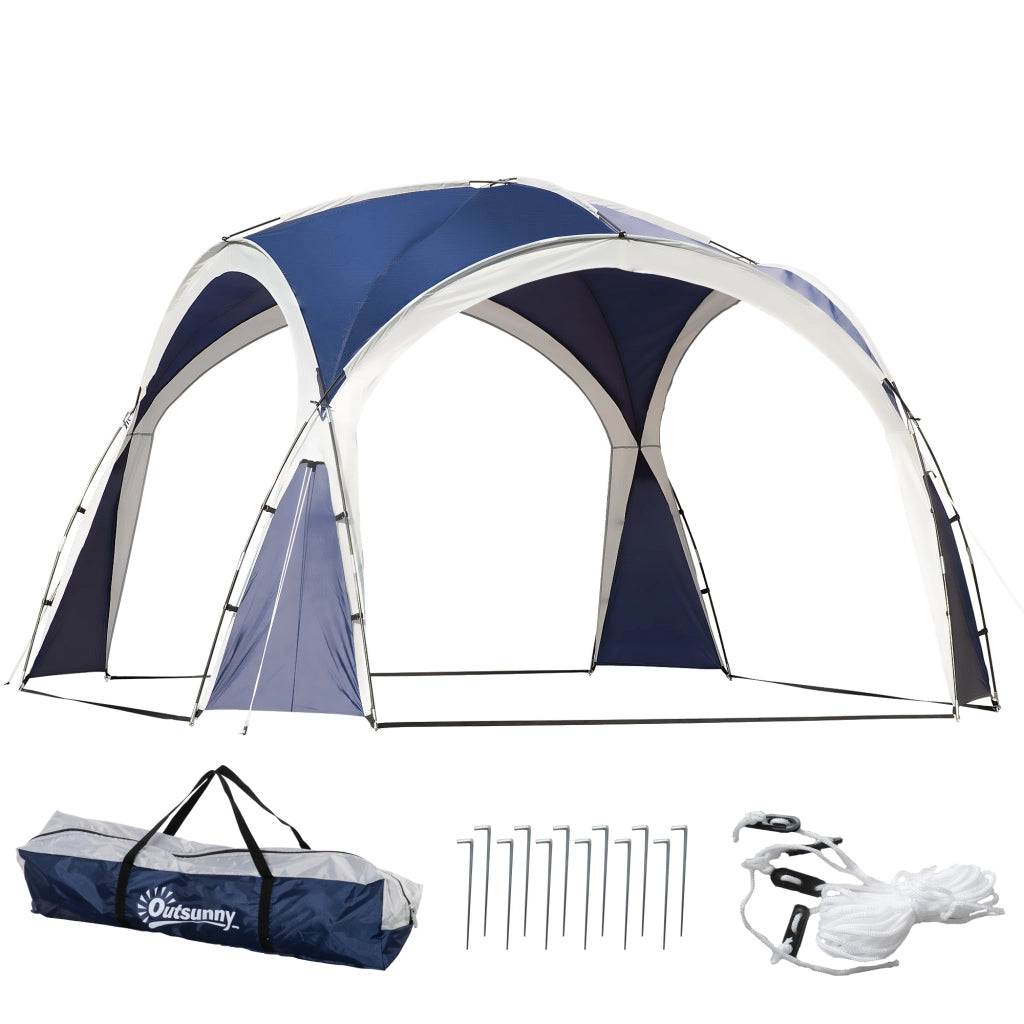 Toldo da Giardino Pieghevole 3.5x3.5 m ¨C Zephmum ¨C Blu Impermeabile con Protezione UV