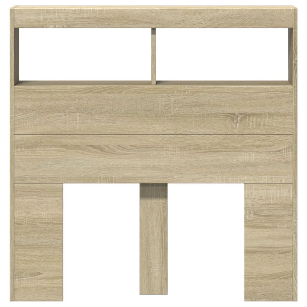 Testiera | Testata con Contenitore a LED Rovere Sonoma 100x17x102 cm