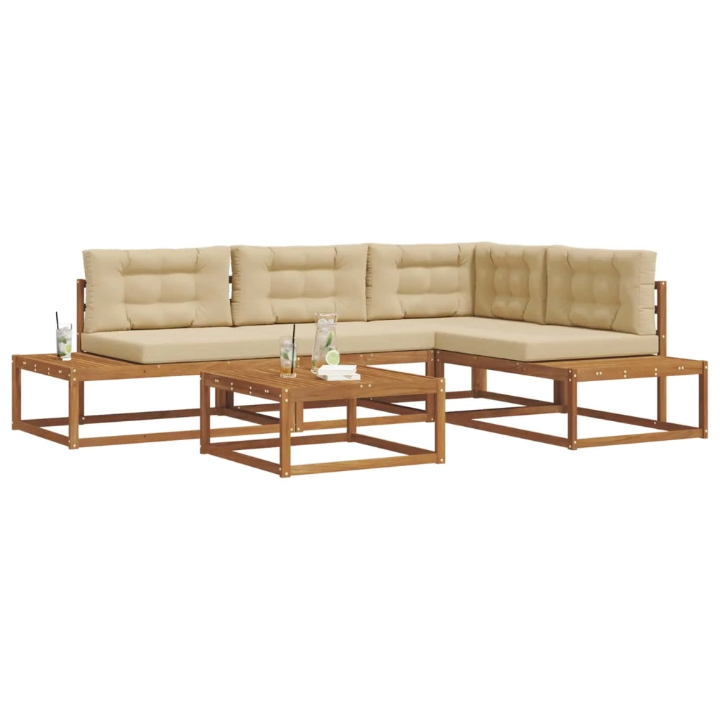 Set di divani da esterno Naturale e Beige