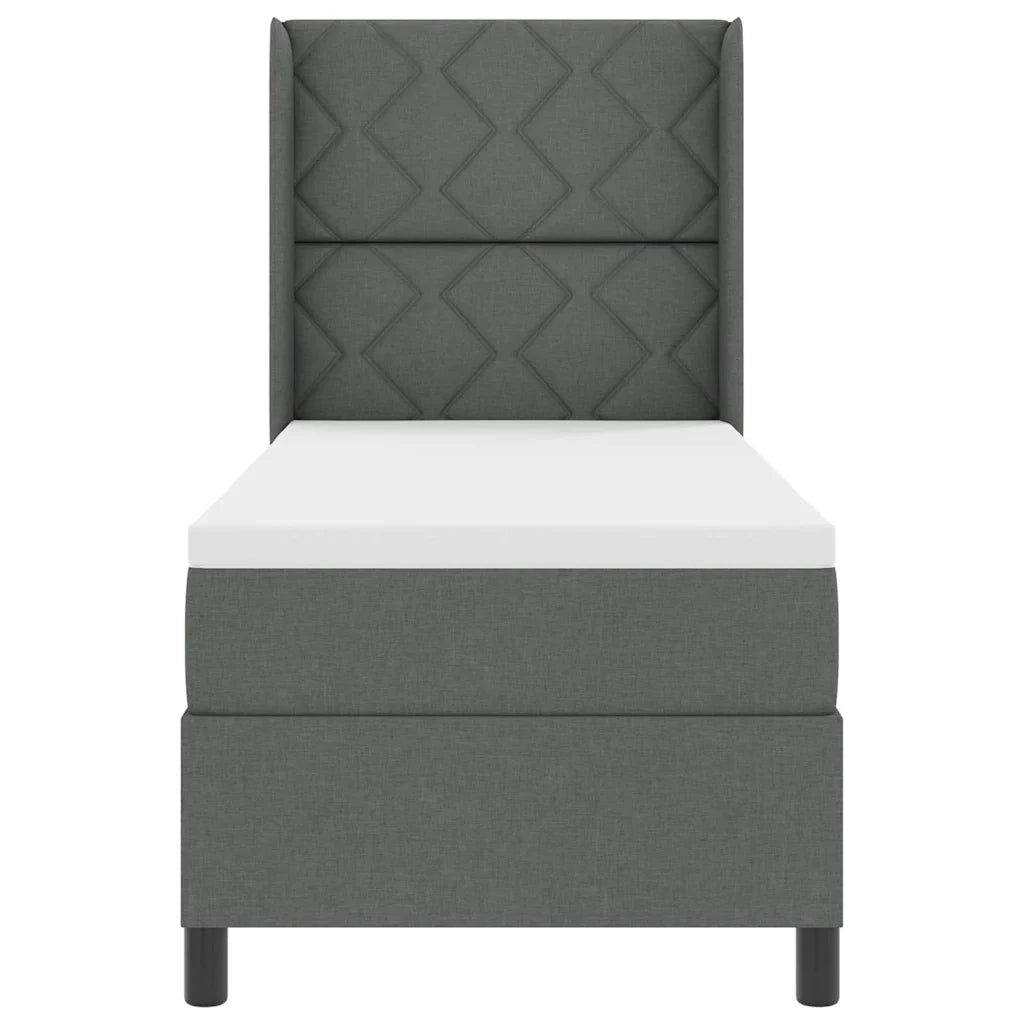 Letto a molle con materasso Grigio scuro 200 x 80 cm Tessuto 3341673