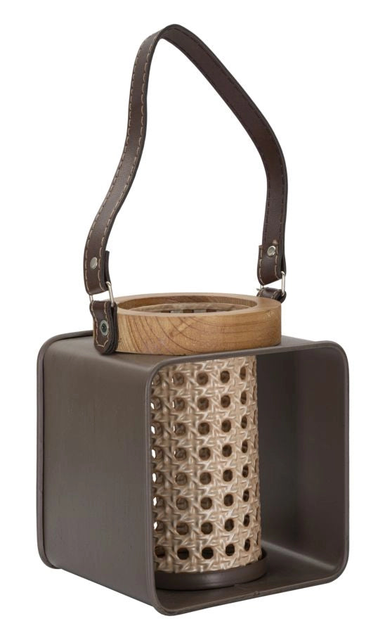 LANTERNA IRON-RATTAN CM 16X13X20
