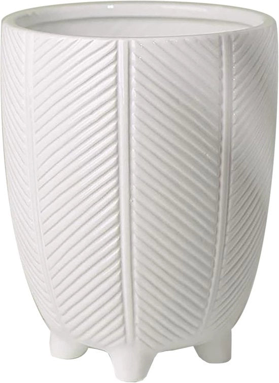 Piantine in Ceramica - Bianco - 19 cm - Adatto per Interno ed Esterno