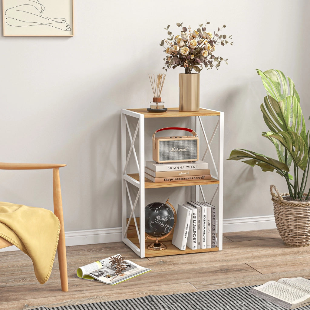 EasyComfort Mobiletto Scaffale per Soggiorno Cucina, Bagno 3 Ripiani Salvaspazio Legno 40x35x72.5cm