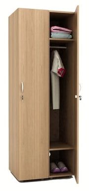 Armadietto spogliatoio in legno a 2 posti con 2 ante battenti cm. 66X52X185H
