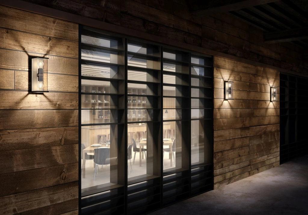 Applique esterna Lucide Claire-LED E27 IP54 nera 2 luci