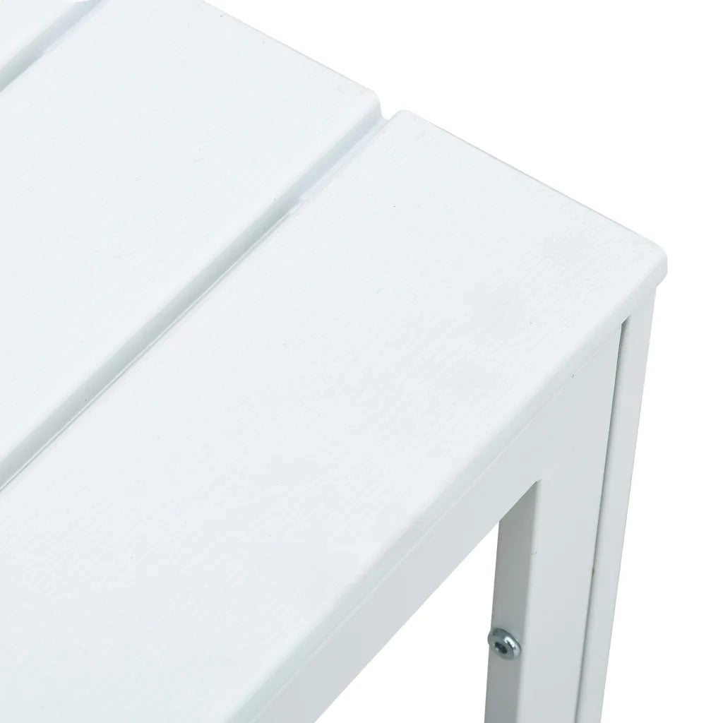 Tavolino da Salotto Bianco 78x78x74 cm HDPE Aspetto Legno 47881