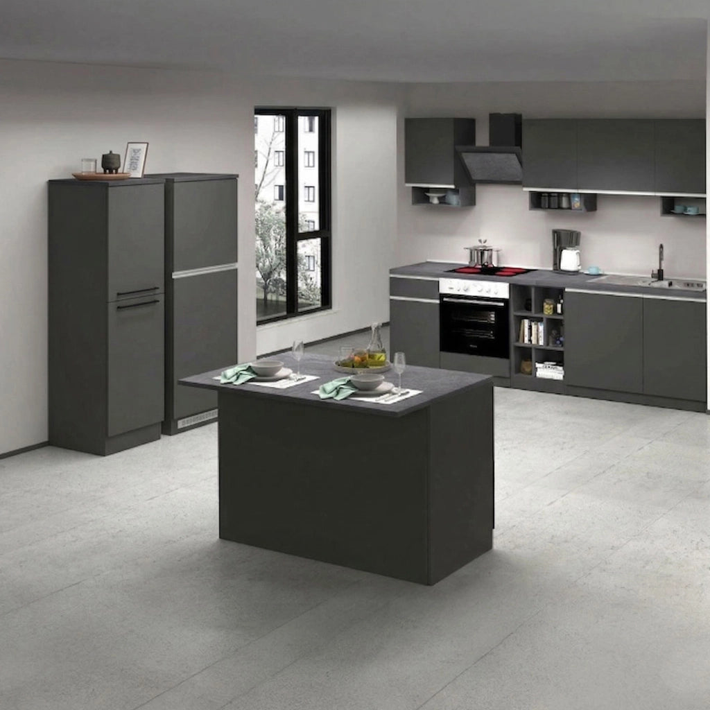 Cucinino Arlo, Cucina 3 Cassetti, Elettrodomestici non inclusi, Made in Italy, Grigio Ardesia
