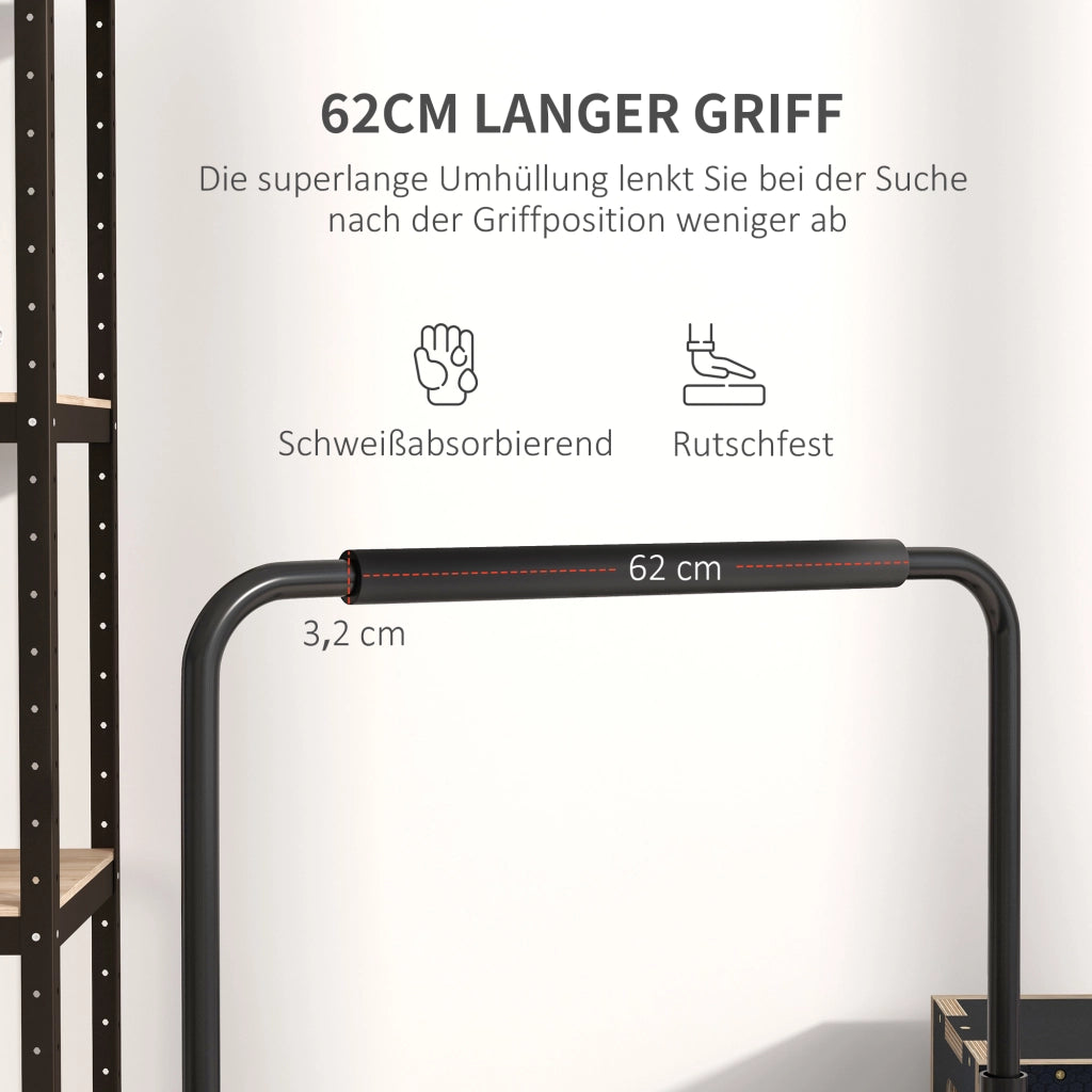 BARRA DIP Regolabile 80-100 cm Acciaio Nero