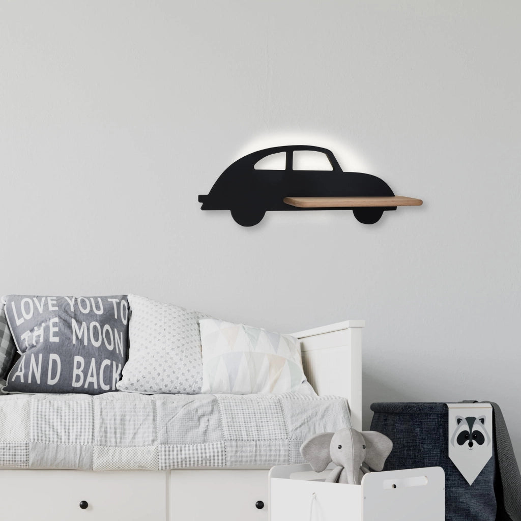 Applique Candellux CAR nero/legno LED 4W 4000K 43cm IP20