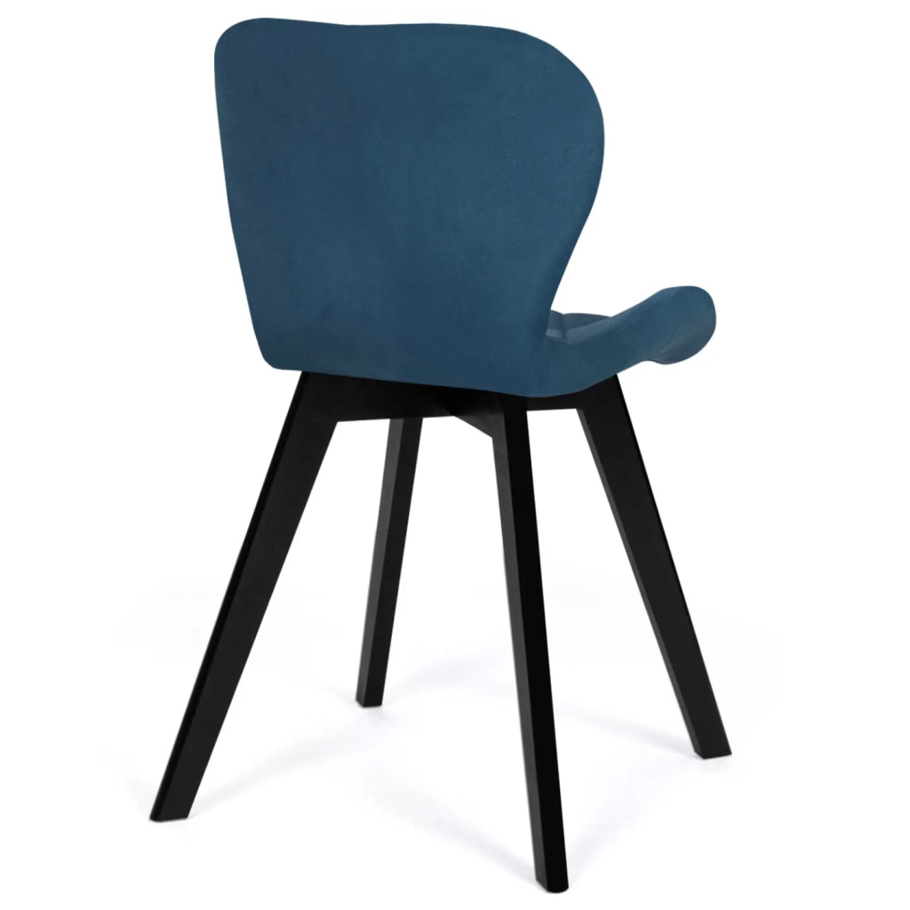 IDMarket - Juego de 4 sillas ROBINE en mezcla de terciopelo azul, gris oscuro, gris claro y amarillo