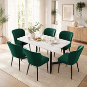 SEDIA da pranzo in velluto verde Set da 6 pezzi