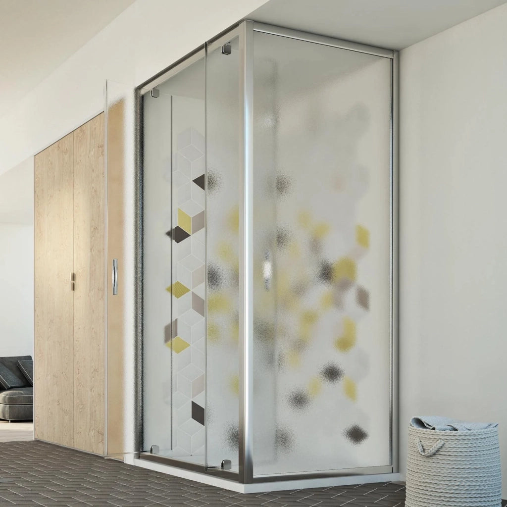 Box Doccia 70x90 AP. 90 CM H198 stampato C mod. Cristal Duo 2 Ante