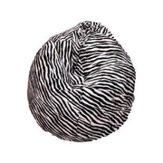 Pouf a sacco con fantasia Lorenza, colore bianco e nero, Misure 80 x 120 x 80 cm