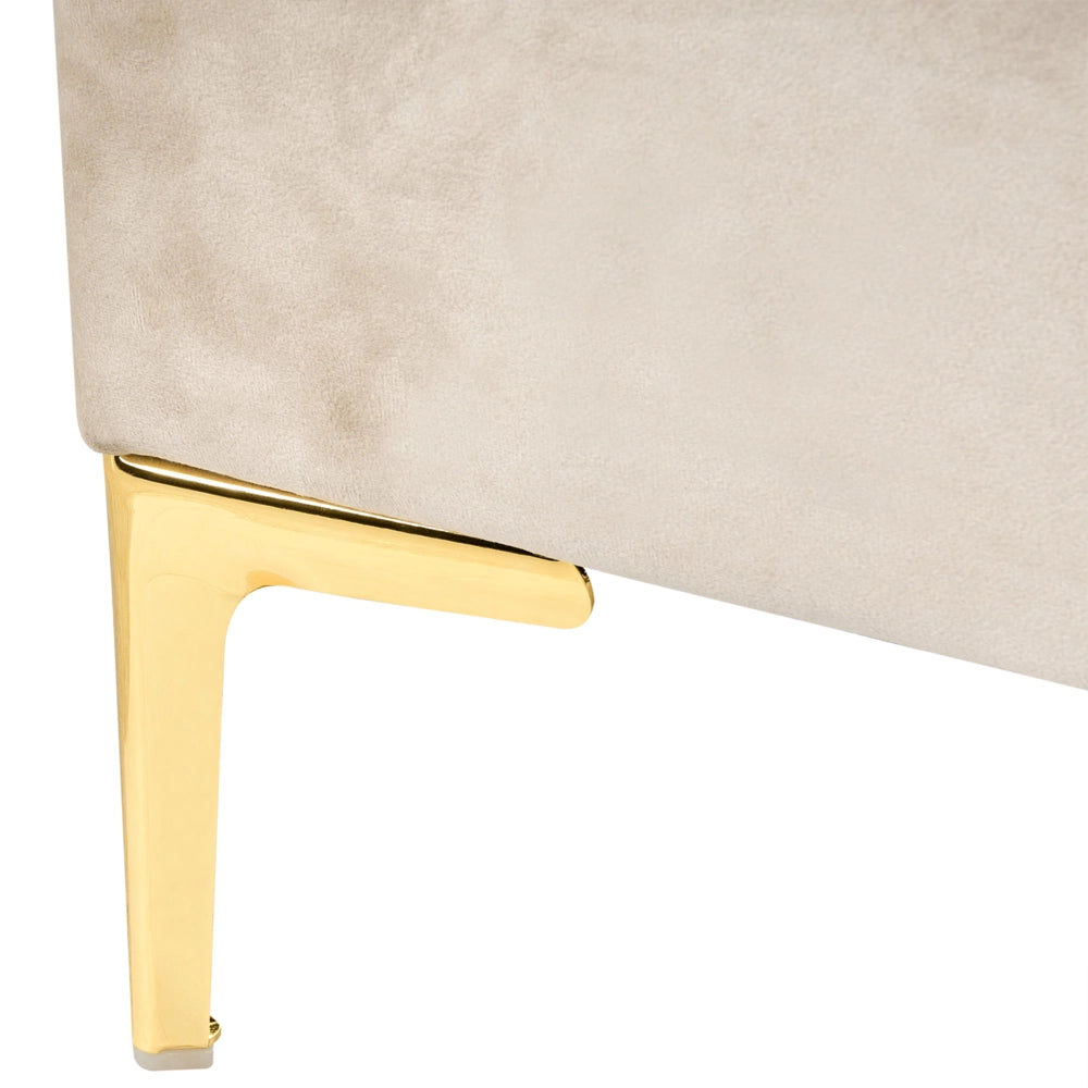 Letto matrimoniale 180 x 200 cm velluto Gambe in metallo beige con testiera e base a doghe