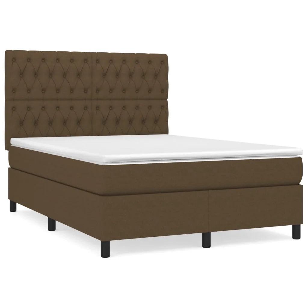 Giroletto a Molle con Materasso Marrone Scuro 140x200cm Tessuto cod mxl 33981