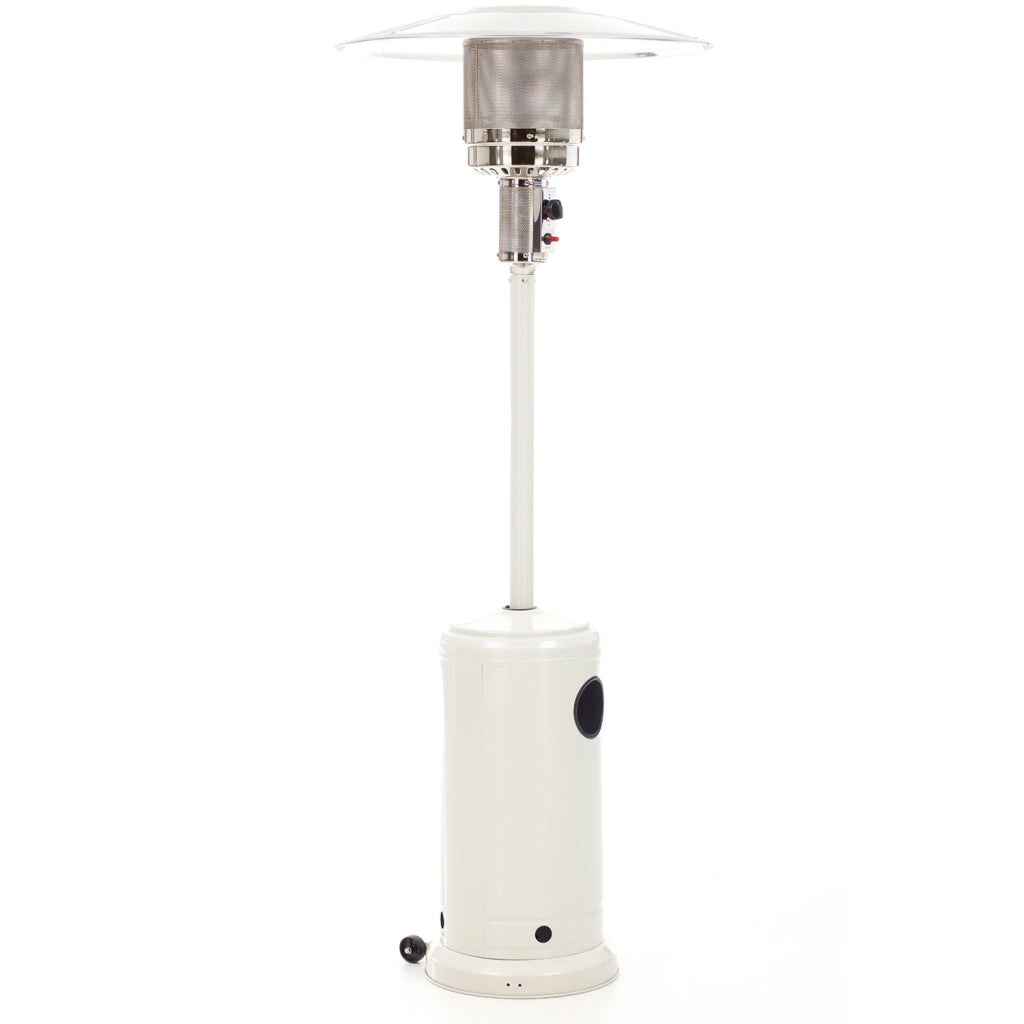Marvin Stufa a gas Sunshine bombola gpl Fungo da Esterno portatile con ruote acciaio 20mq giardino patio riscalda Bianco
