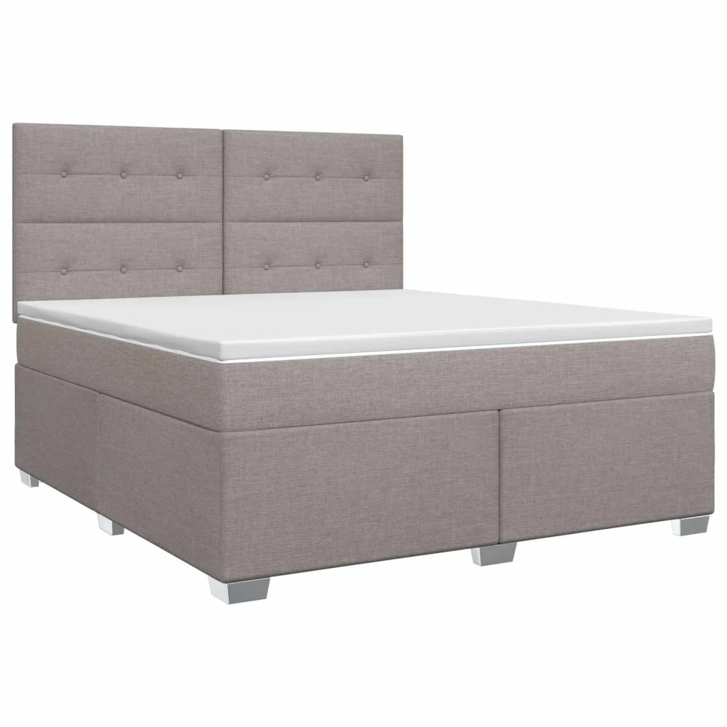 Letto box spring con materasso Tortora 140 x 190 cm Tessuto 3453406