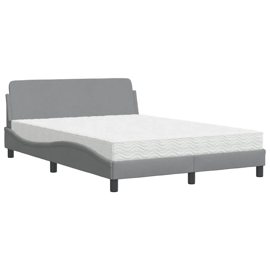 Letto con Materasso-Struttura Letto con Materasso Dover Grigio Chiaro 120x200cm Tessuto