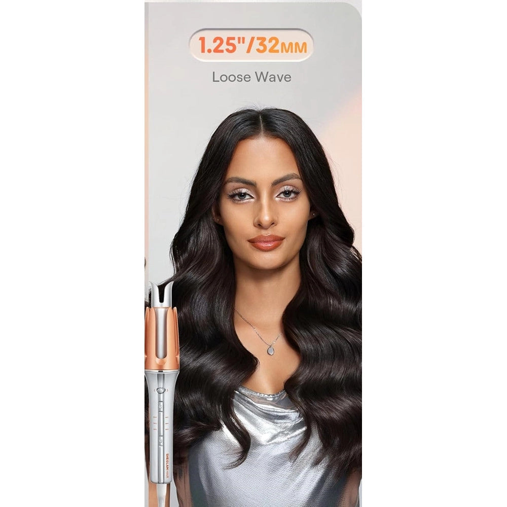 Trade Shop - Arricciacapelli Automatico Con 3 Temperature Rotazione Antigroviglio Per Styling Capelli -