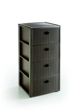 Cassettiera in Plastica elegance 4 cassetti moka Stefanplast