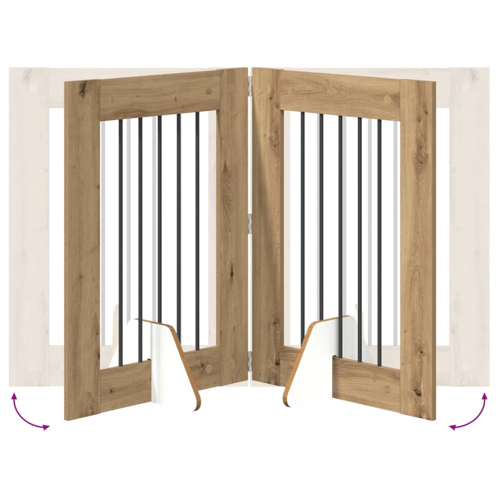 Cancello per cani pieghevole con supporti 4 pz 241 cm 892102