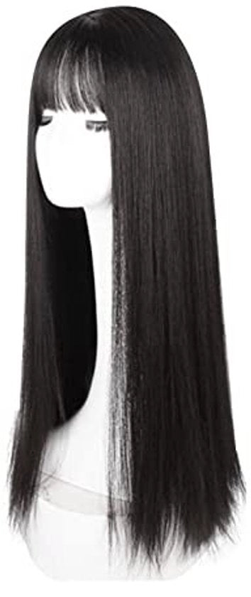 Parrucca Fissa 72cm - Sintetica - A Spigolo - Cosplay - Adattabile - Resistente al Calore - Divisone Centrale con Coda di Cavallo