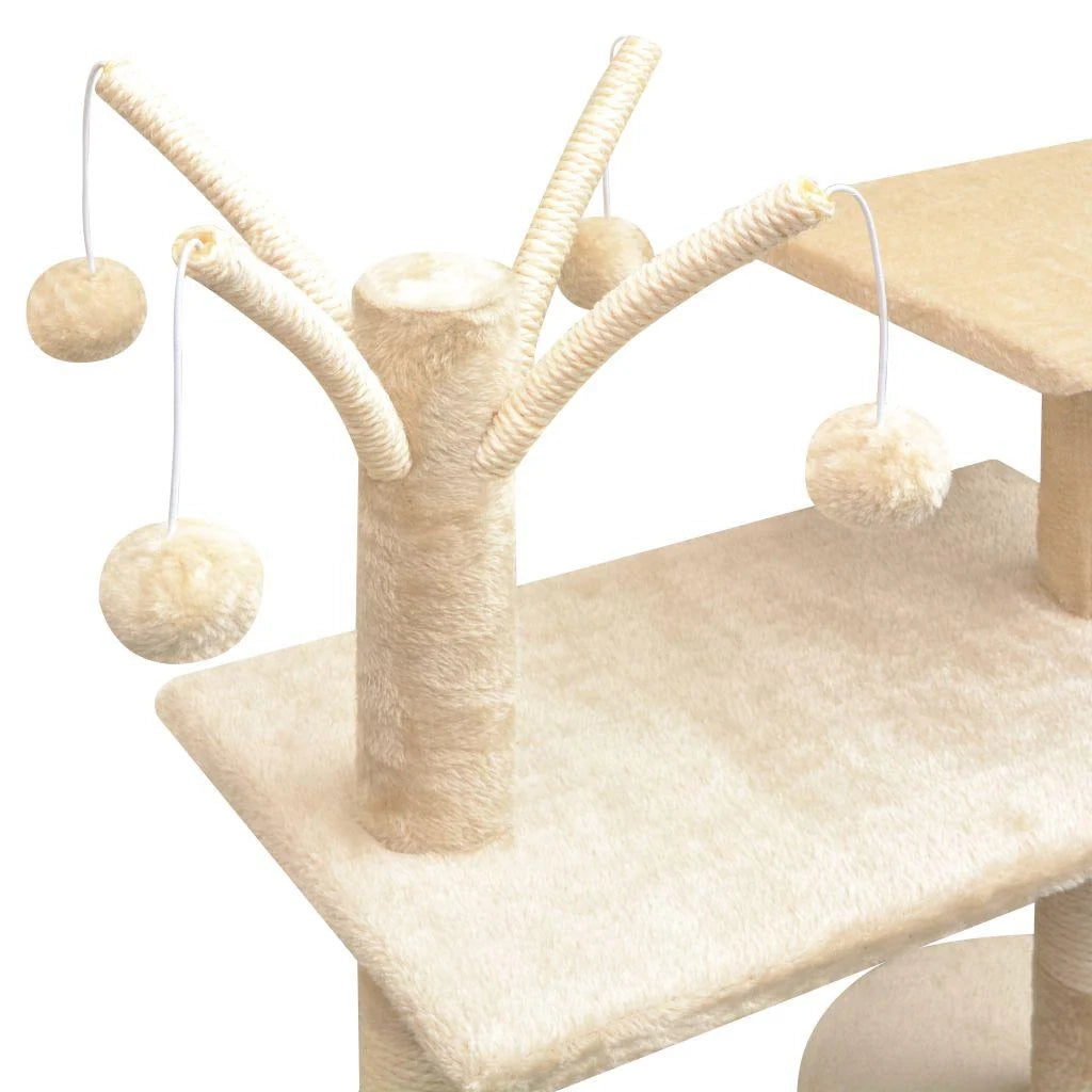 Tiragraffi albero per gatti cuccia per gatti giocattolo peluche sisal 125 cm beige 3702210