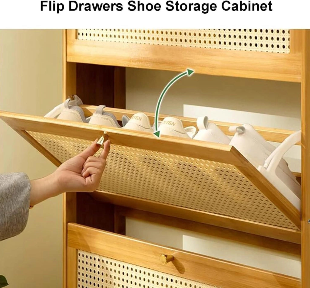 scarpiera Scarpiera Stretta con Ante per Ingresso - Scarpiera Sottile Organizzatore per Piccoli Spazi - Scarpiera Bianca per Corridoio (Dimensioni: 50 cm/19,69 Pollici)