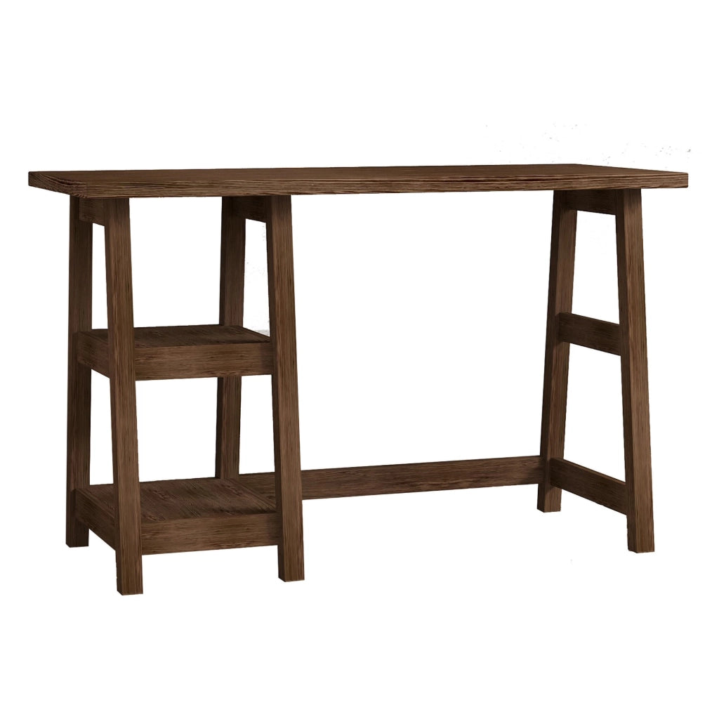 Tollo, Scrivania 3 Ripiani, 120x51x74h cm Marrone Noce